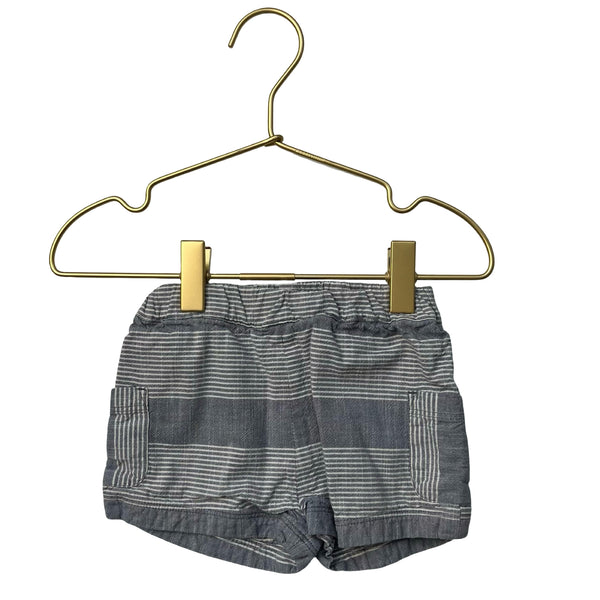 Pehr Chambray & Ivory Striped Shorts - Size 18-24 Mo