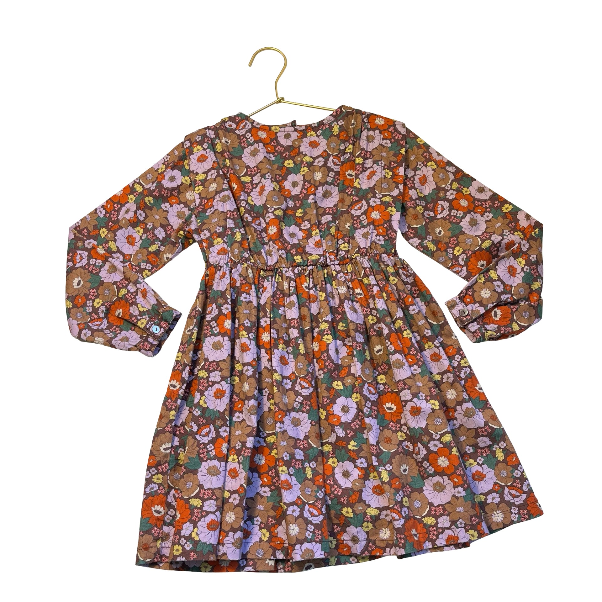 Arsene & Les Pipelettes Brown & Multi-Color Floral Dress - Size 5A