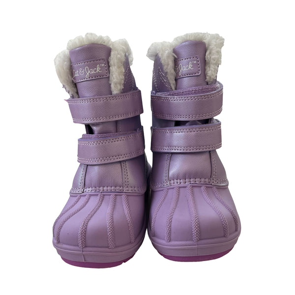 Cat & Jack Lavender Iridescent Winter Boots - Size 10