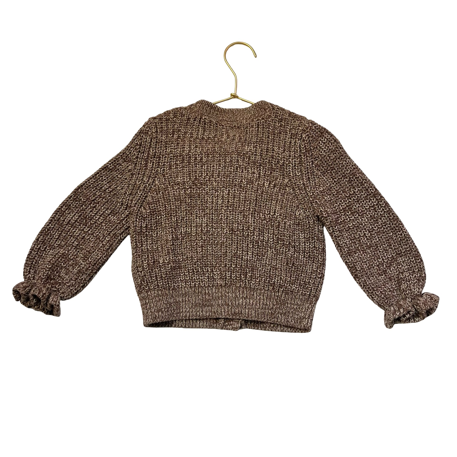 Baby Gap Heather Brown Cotton Cardigan Sweater - Size 3