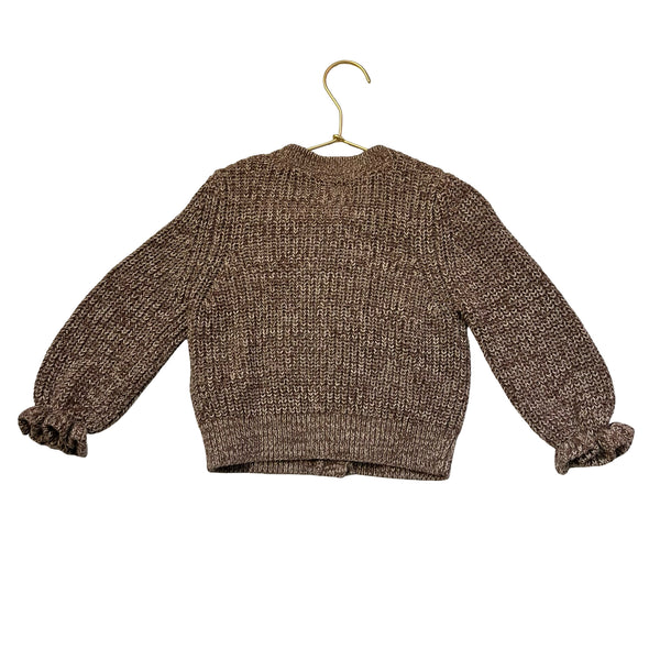 Baby Gap Heather Brown Cotton Cardigan Sweater - Size 3