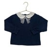 Jacadi Navy Bow Graphic Collar Sweatshirt - Size 6A