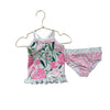 Sweet Honey Pink Floral Tankini - Size 2T