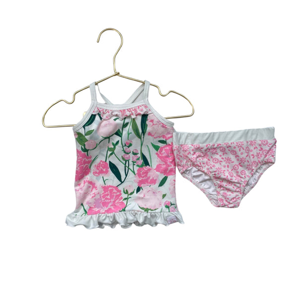 Sweet Honey Pink Floral Tankini - Size 2T