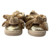 Baby Gap Gold Glitter & Velvet Bow Sneakers - Size 5
