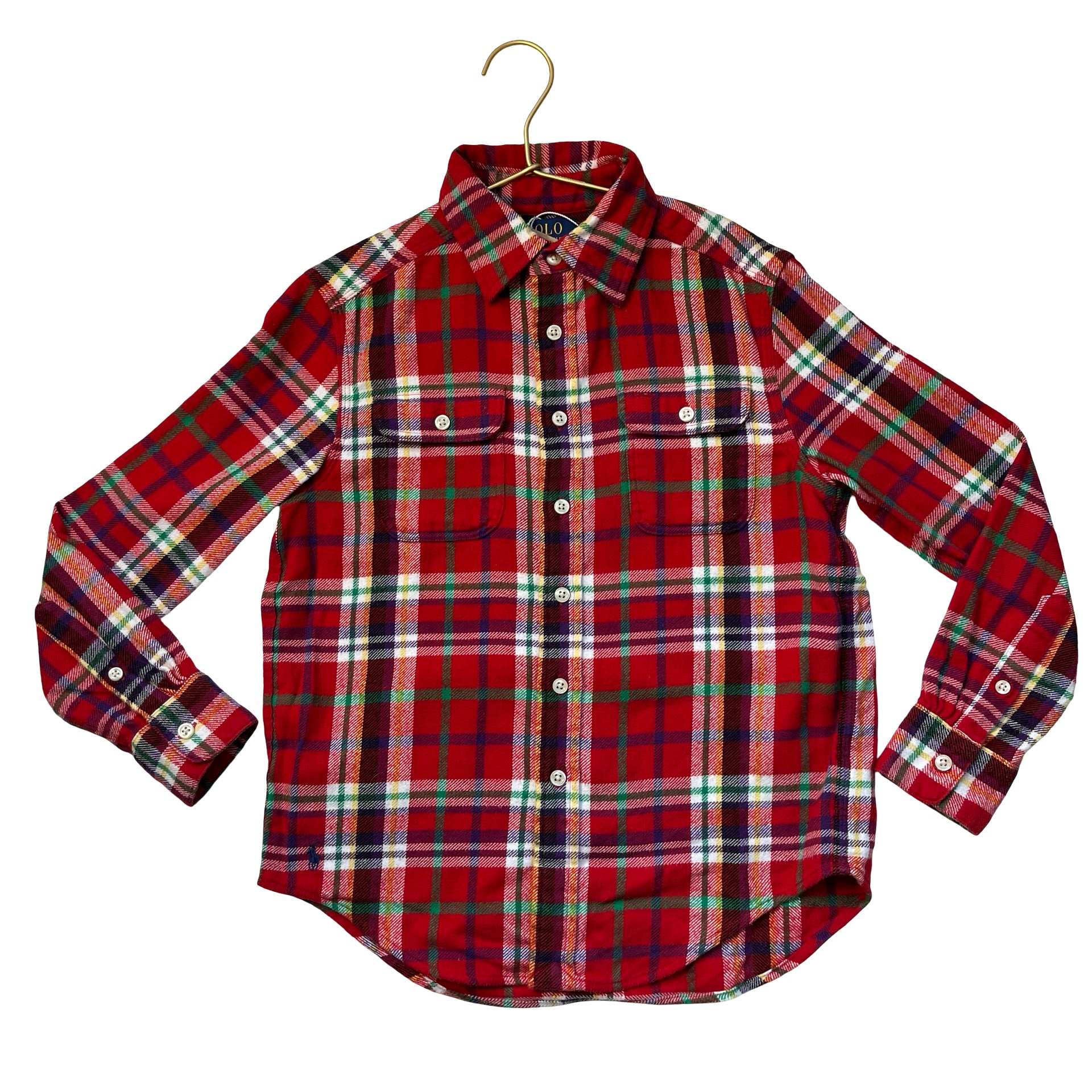 Polo Ralph Lauren Red & Multi Color Plaid Flannel Button Down Shirt - Size S (8)