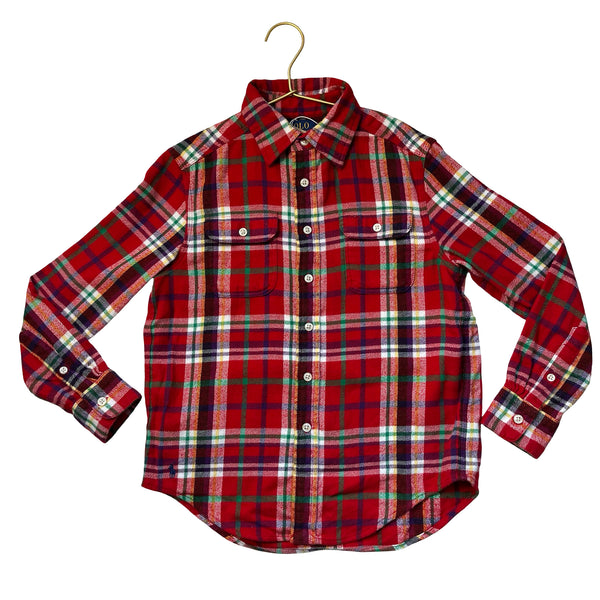 Polo Ralph Lauren Red & Multi Color Plaid Flannel Button Down Shirt - Size S (8)