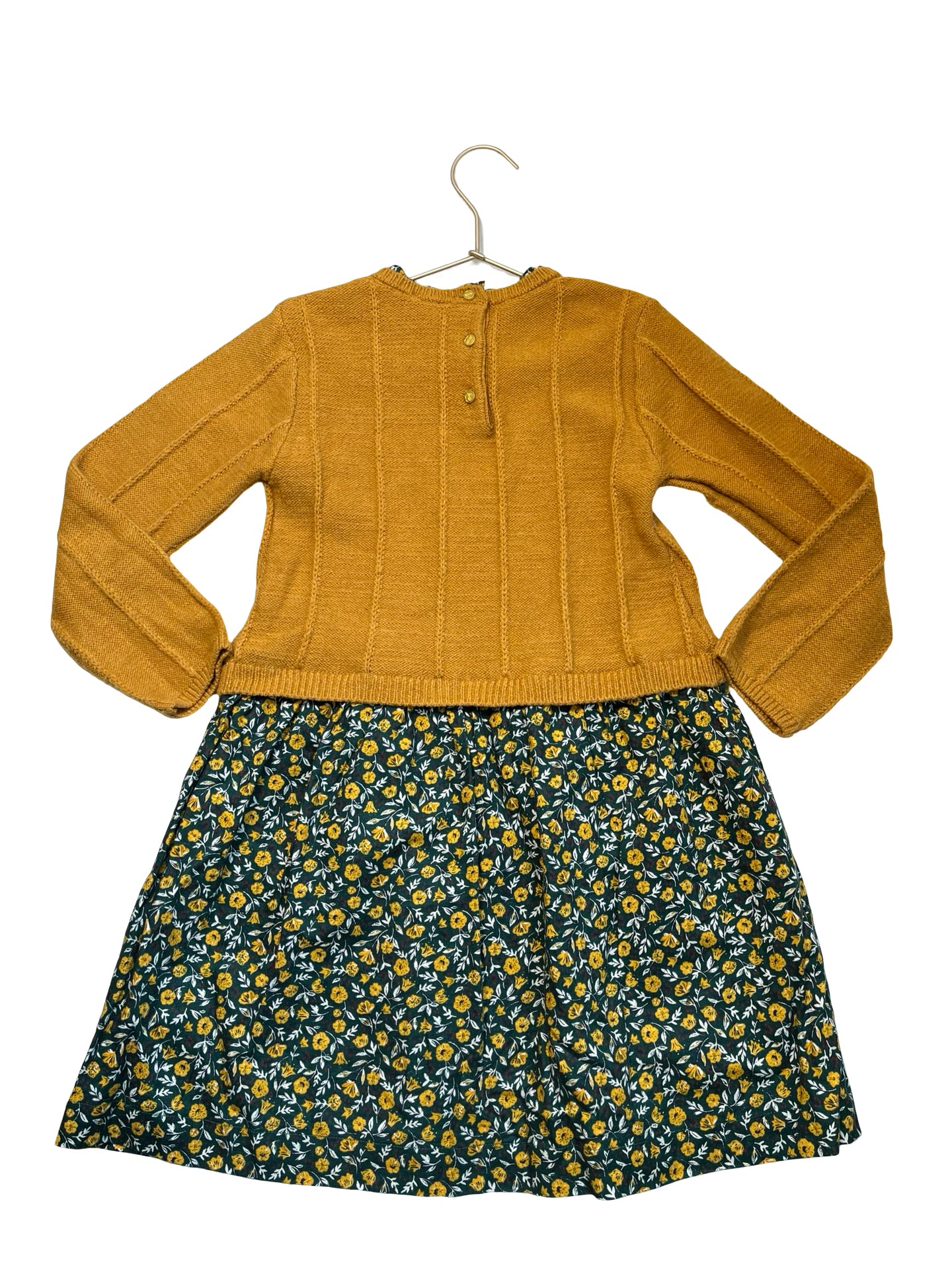 Sergent Major Mustard Sweater & Green Floral Dress - Size 7A