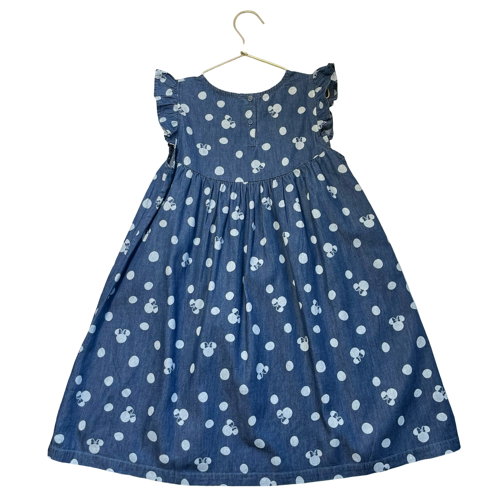 Disney Chambray Minnie & Dot Print Dress - Size 7-8