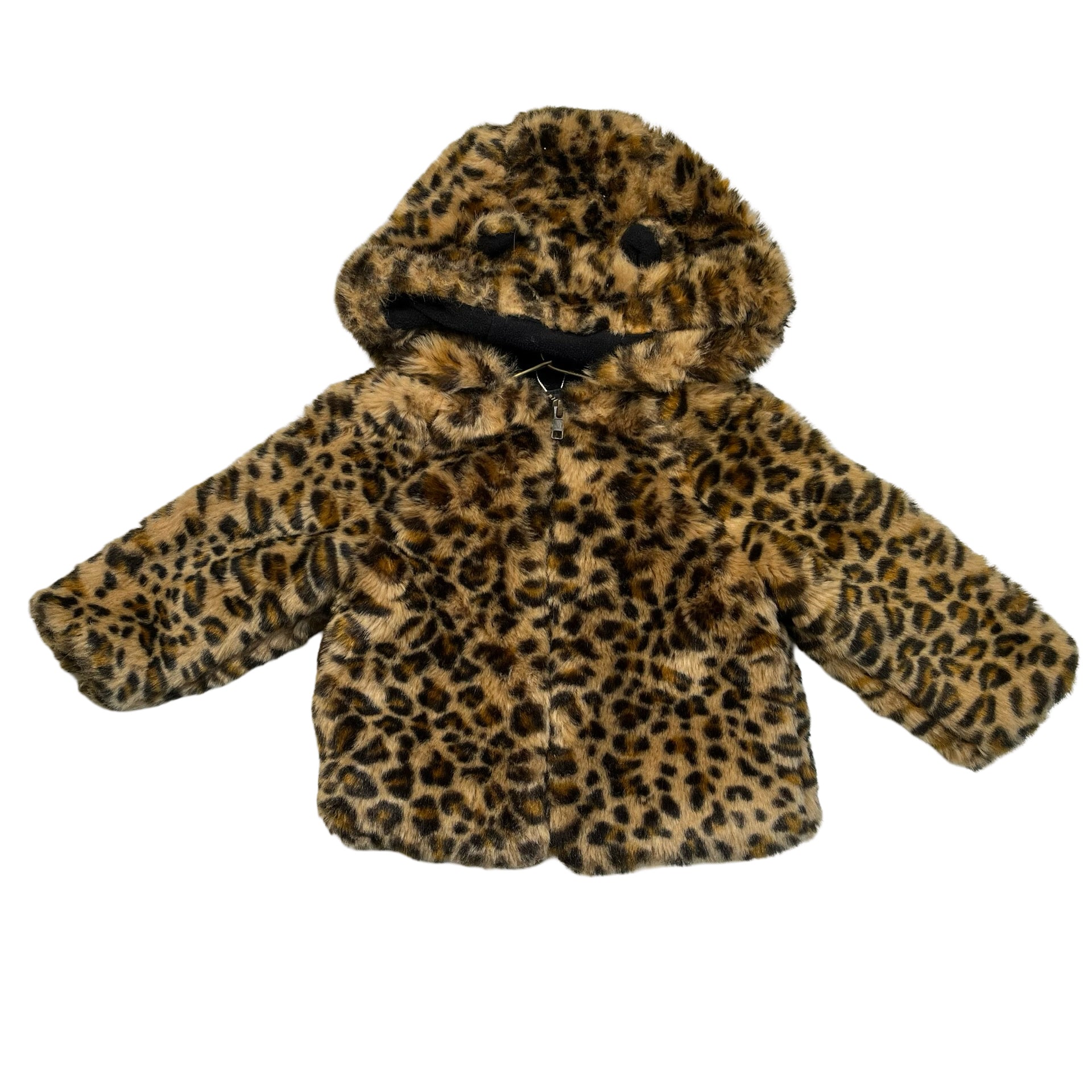 Baby Gap Faux Fur Leopard Hooded Jacket - Size 18-24 Mo