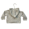 Rylee & Cru Ivory & Gray Speckled Check Hooded Cardigan Sweater - 6-12 Mo