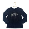 Boss Black & Gray Logo Shirt - Size 6