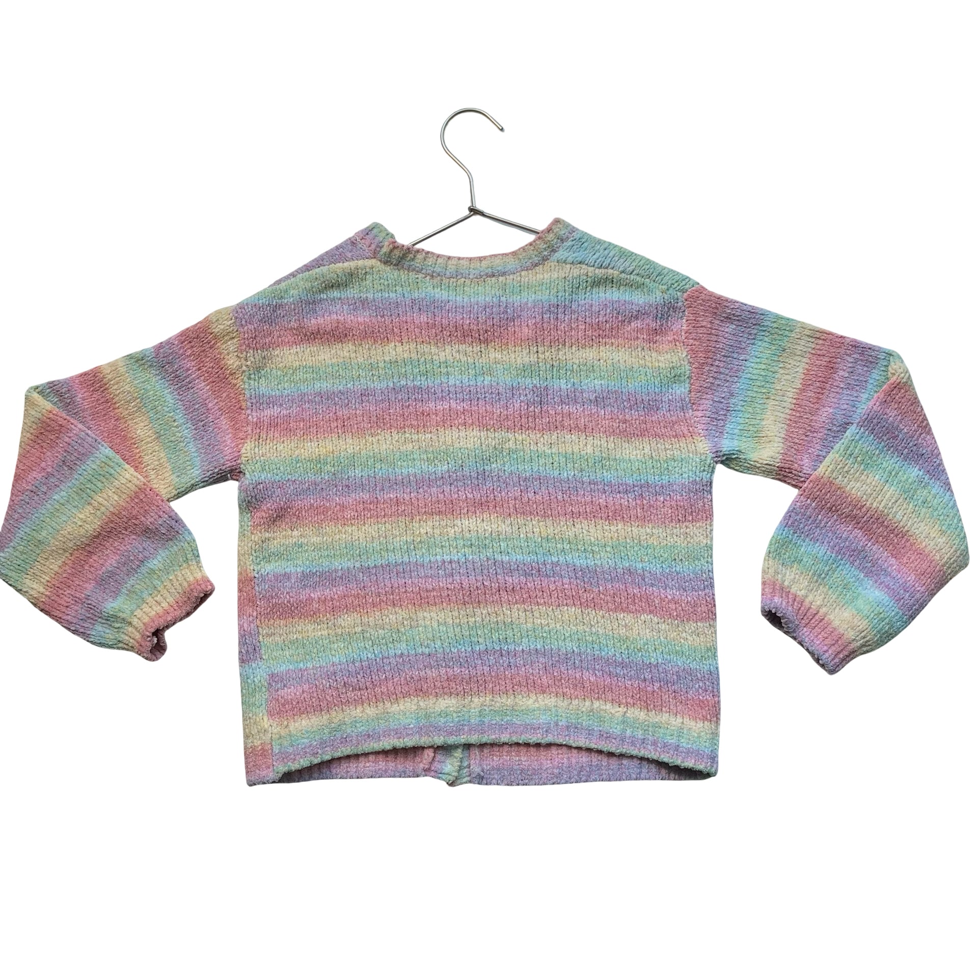 H&M Pastel Ombre Chenille V-Neck Cardigan Sweater - Size 8-10