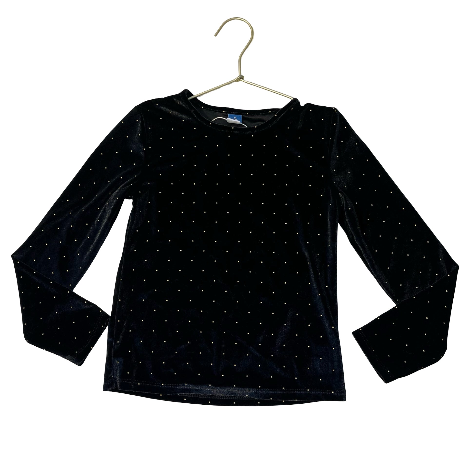 Old Navy Gold Studded Black Velour Top - Size M 8