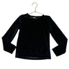 Old Navy Gold Studded Black Velour Top - Size M 8