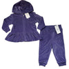 Ralph Lauren Purple Velour Zip Up Hooded Sweatshirt & Joggers with Tags - 12 Mo