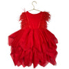 Lola & The Boys Red Feather & Tulle Dress - Size 2