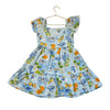 Gymboree Blue Linen-Blend Summer Print Dress -  Size 7