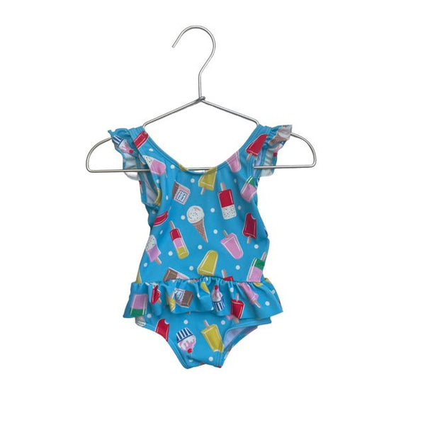 Baby Boden Blue Ice Cream Swim Suit - Size 3 - 6 Mo - Bounce Mkt