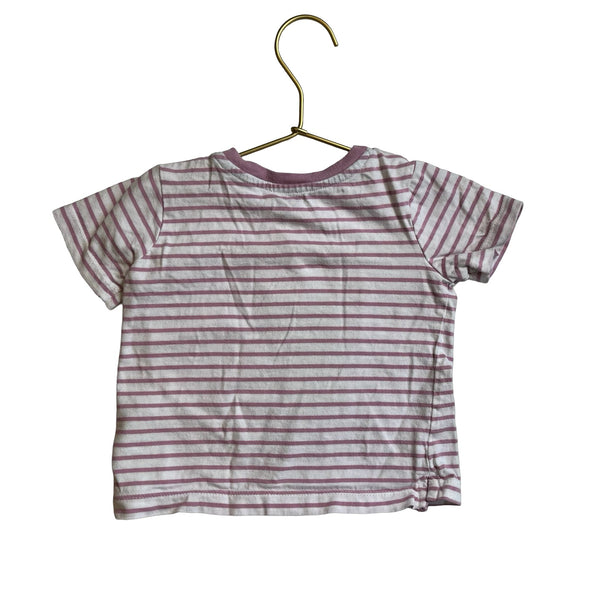 Baby Boden Lavender Striped 'Smile' Tee - Size 9 - 12 Mo - Bounce Mkt