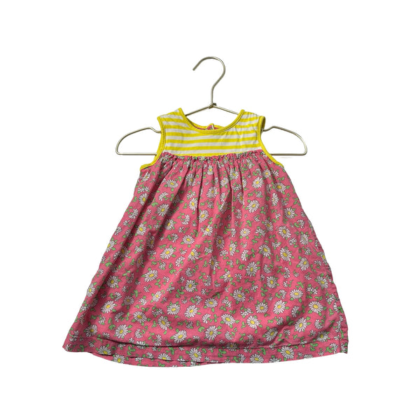 Baby Boden Pink Floral & Yellow Striped Dress - Size 6 - 12 Mo - Bounce Mkt