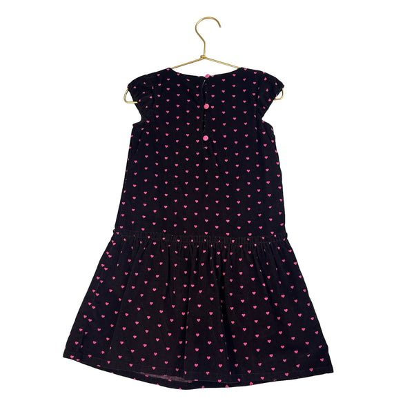 Baby Gap Black & Pink Heart Corduory Dress - Size 4 - Bounce Mkt