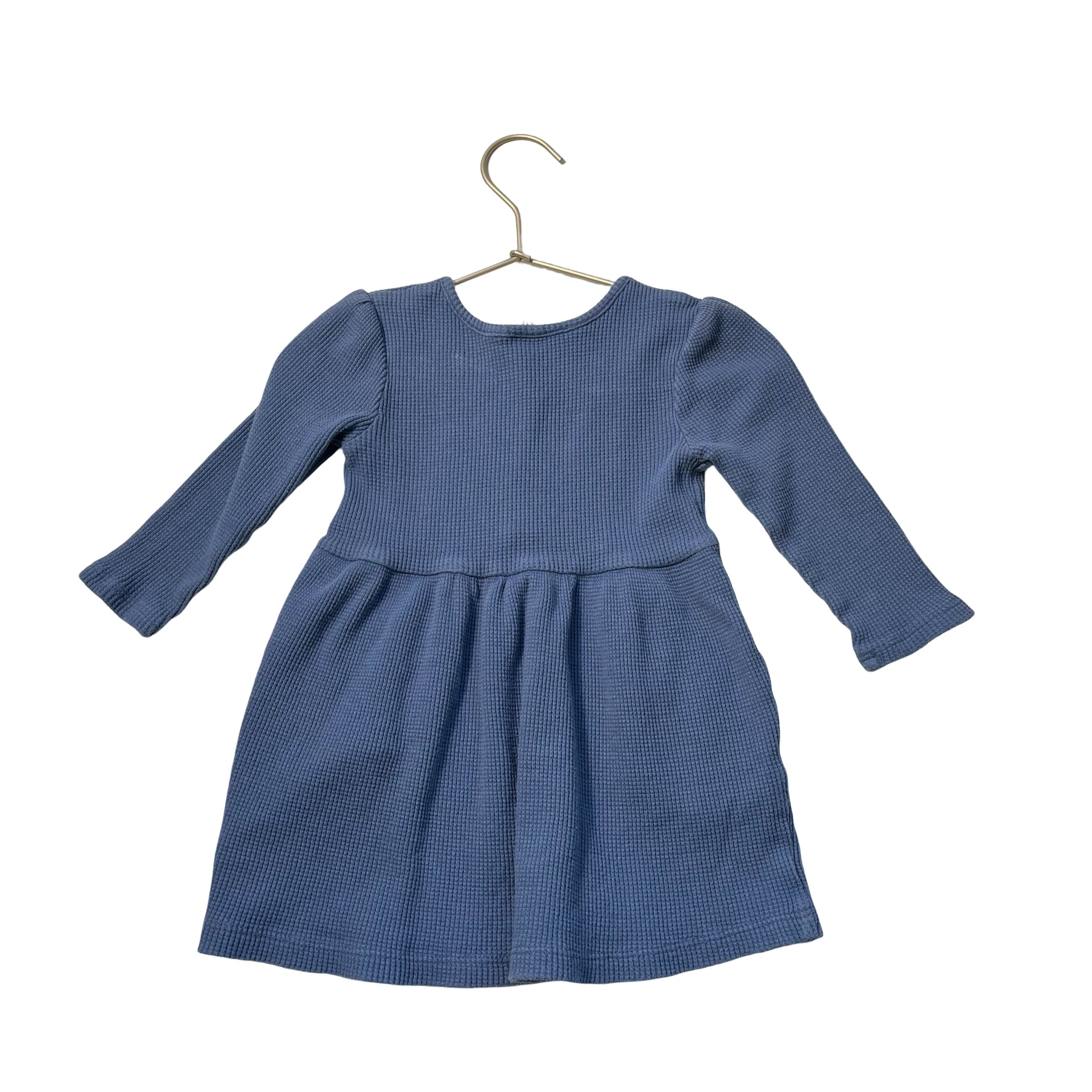 Baby Gap Blue Waffle Long Sleeve Dress - Size 2 - Bounce Mkt