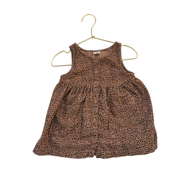 Baby Gap Brown Leopard Print Corduroy Dress - Size 12 - 18 Mo - Bounce Mkt