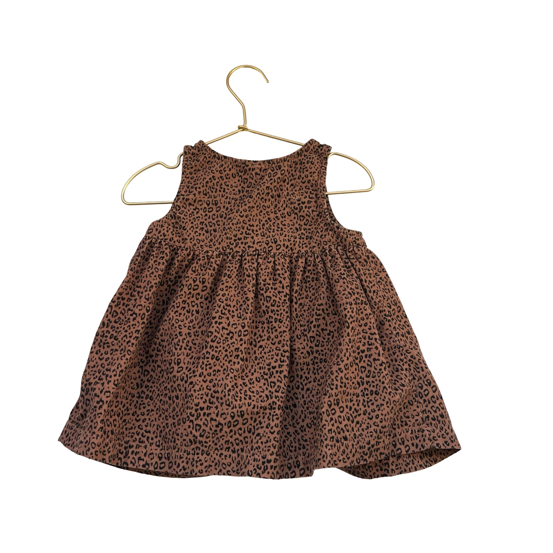 Baby Gap Brown Leopard Print Corduroy Dress - Size 12 - 18 Mo - Bounce Mkt