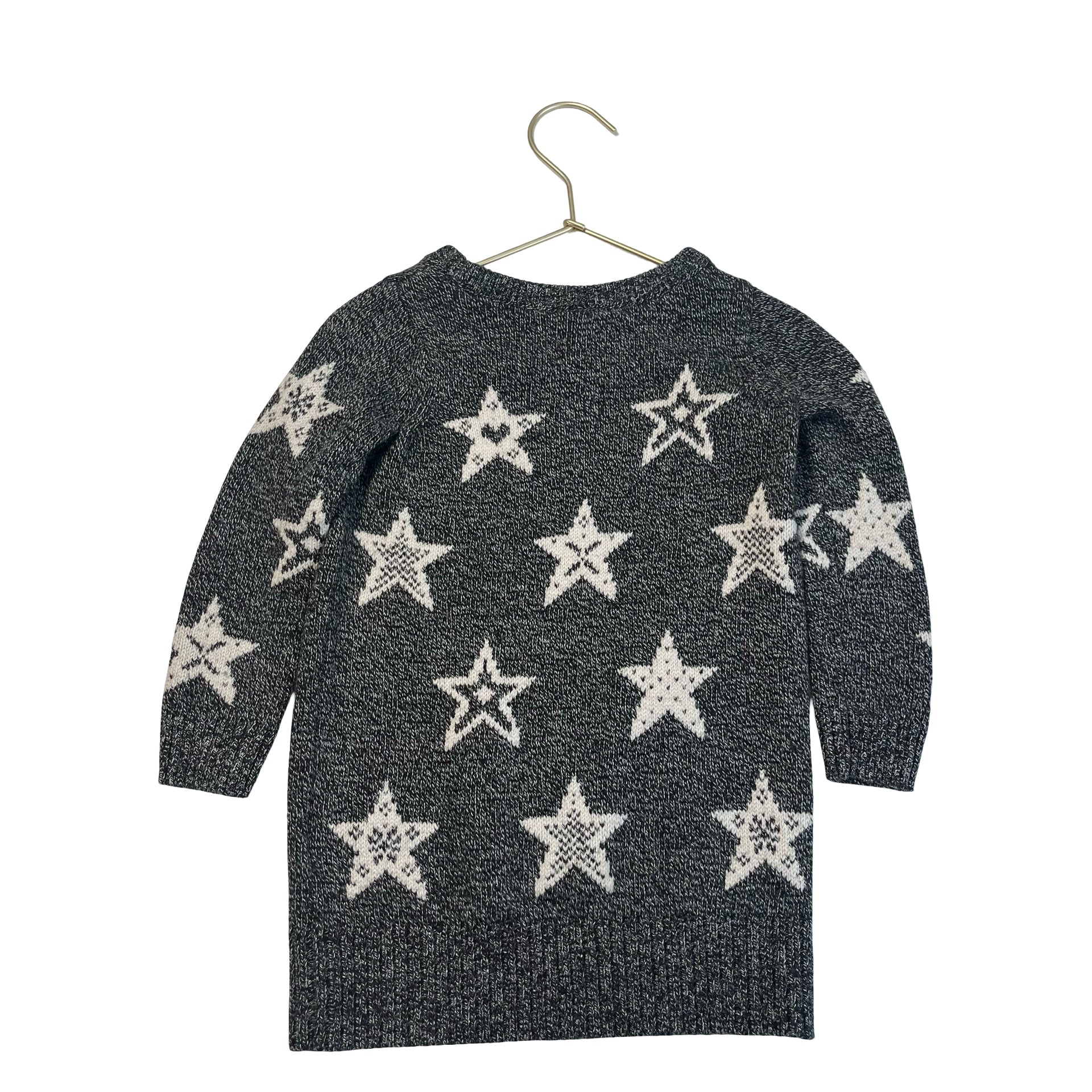 Baby Gap Dark Gray & Ivory Star Print Sweater Dress - Size 3 - Bounce Mkt