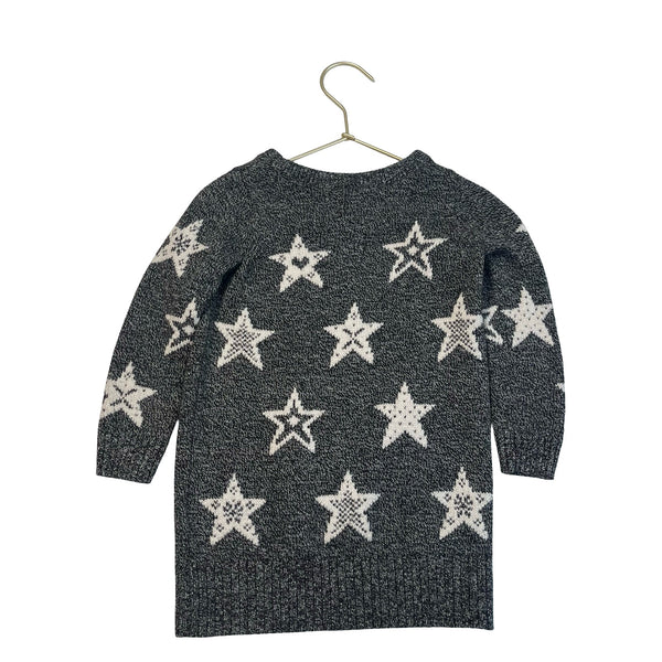 Baby Gap Dark Gray & Ivory Star Print Sweater Dress - Size 3 - Bounce Mkt