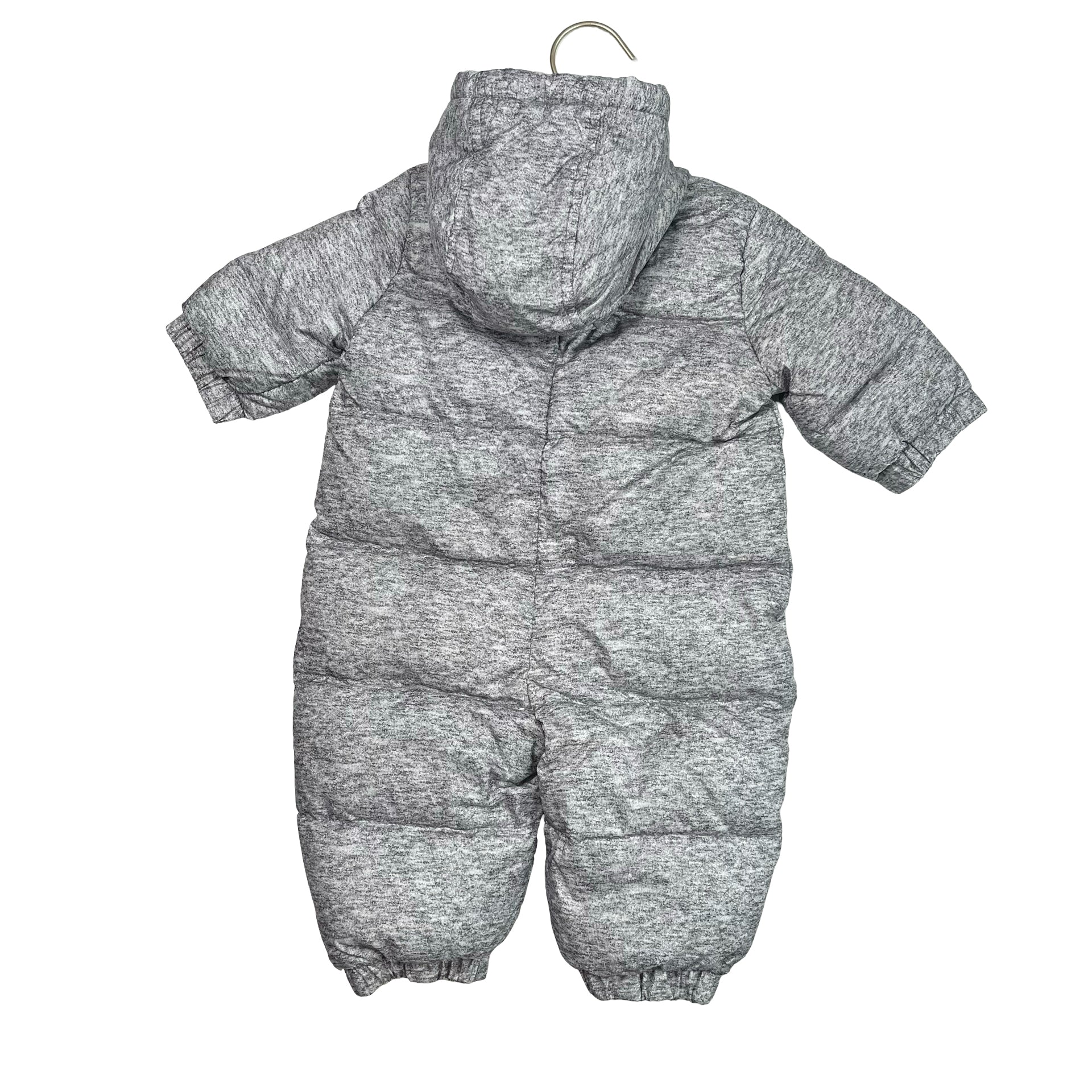 Baby Gap Gray Fleece - Lined Puffer Bunting - Size 0 - 6 Mo - Bounce Mkt