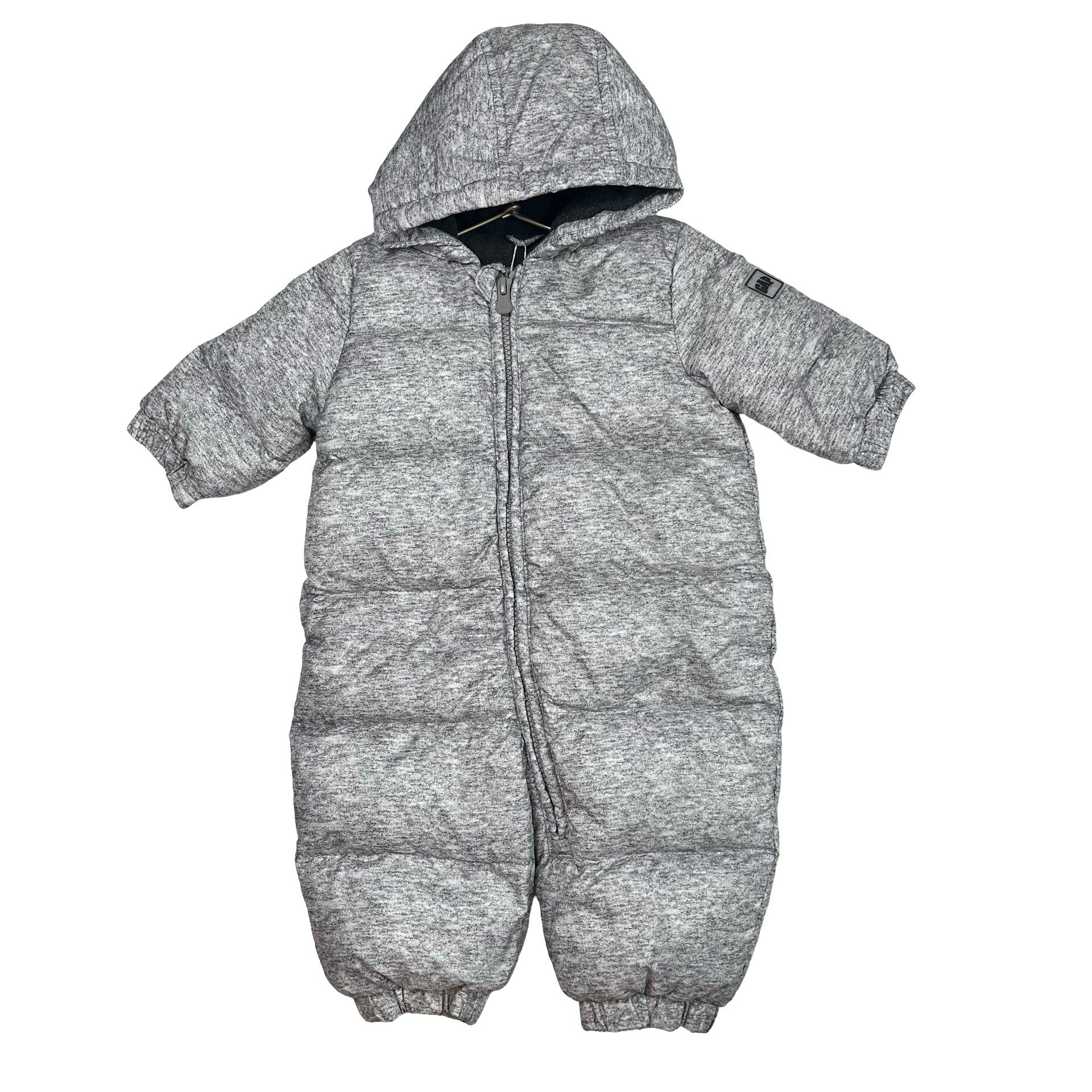 Baby Gap Gray Fleece - Lined Puffer Bunting - Size 0 - 6 Mo - Bounce Mkt