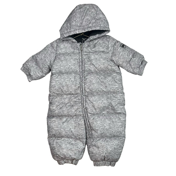 Baby Gap Gray Fleece - Lined Puffer Bunting - Size 0 - 6 Mo - Bounce Mkt