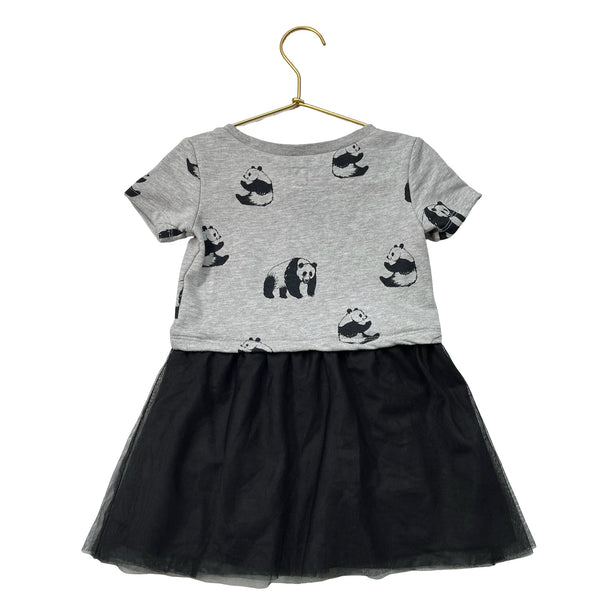 Baby Gap Gray Panda Print & Black Tulle Dress - Size 2 - Bounce Mkt