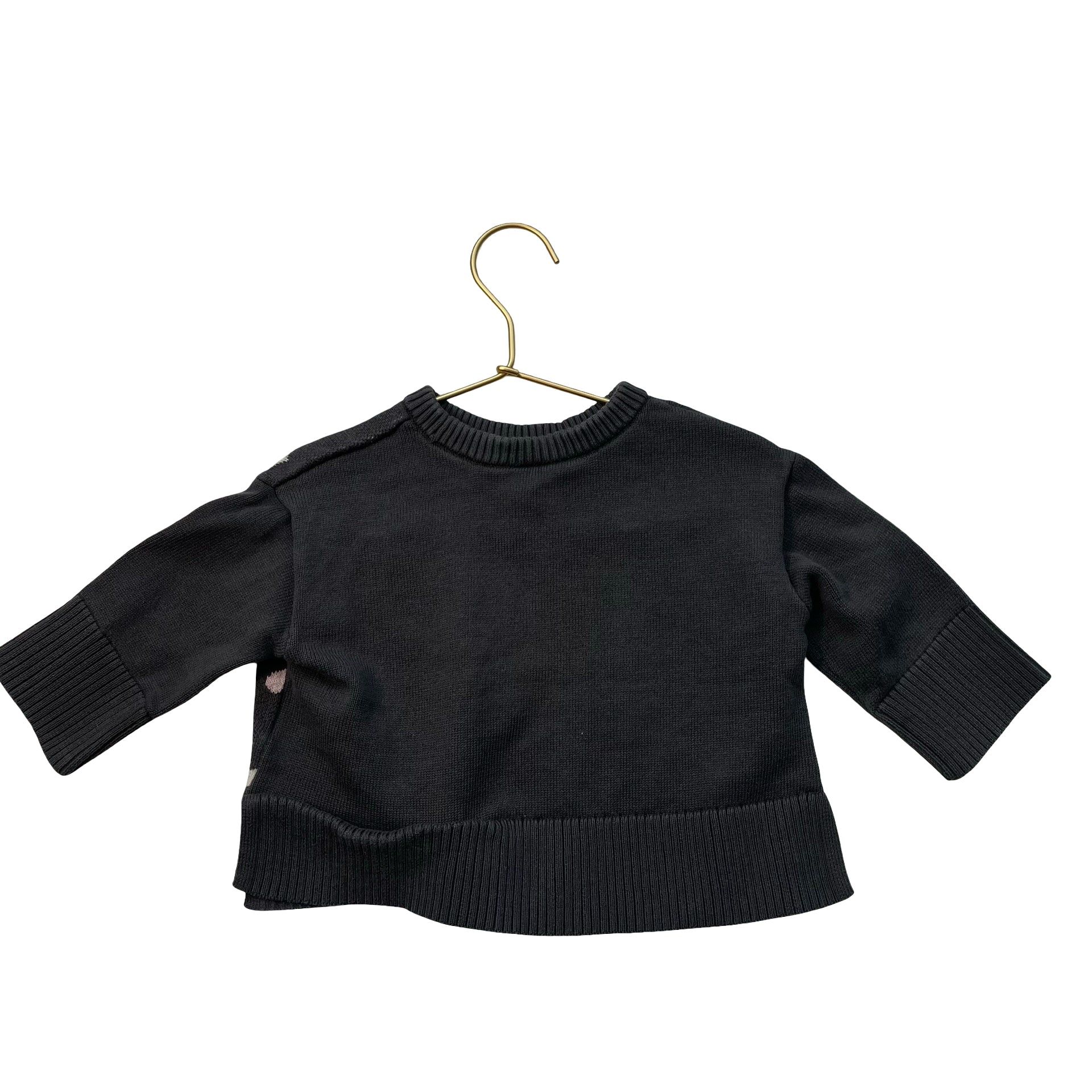 Baby Gap Gray & Pink Heart Cotton Sweater - Size 12 - 18 Mo - Bounce Mkt