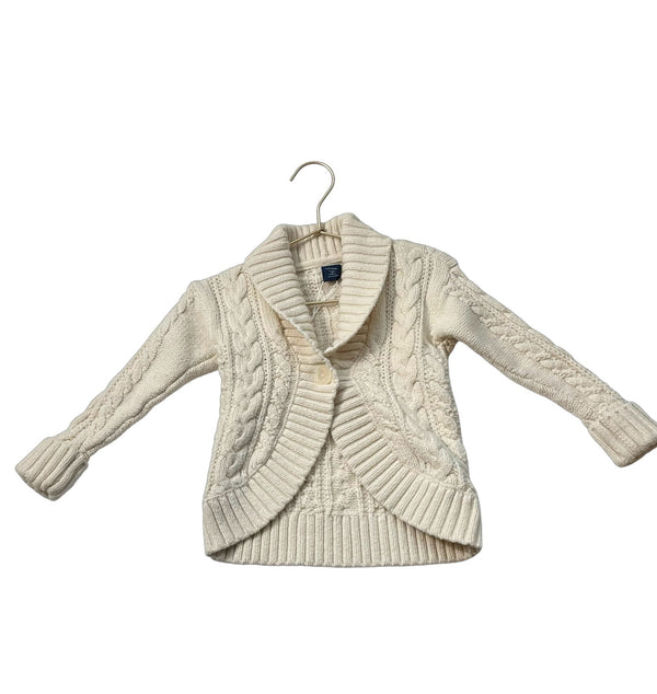 Baby Gap Ivory Cable Shawl Collar Cardigan Sweater - Size 3 - Bounce Mkt