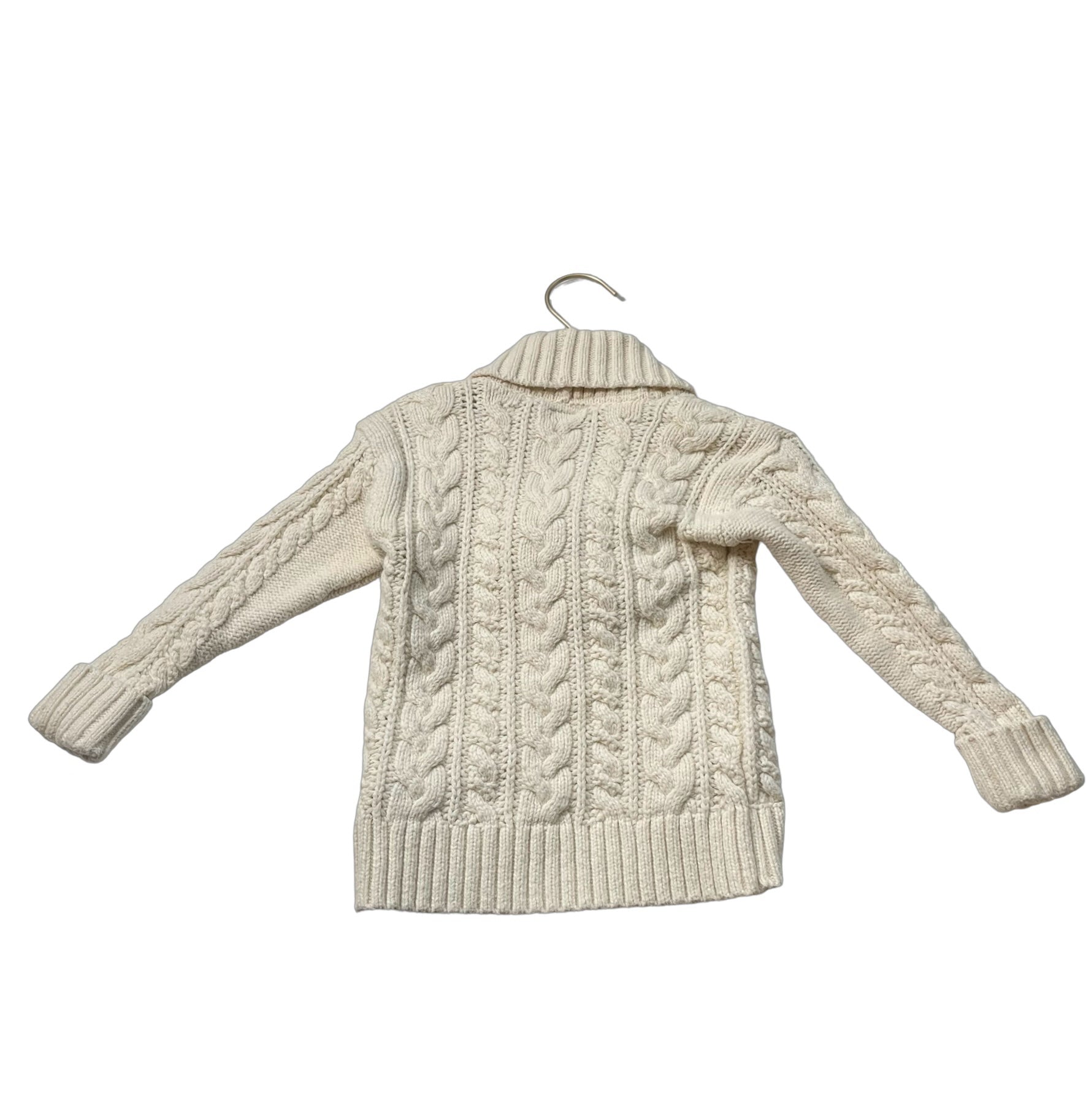 Baby Gap Ivory Cable Shawl Collar Cardigan Sweater - Size 3 - Bounce Mkt