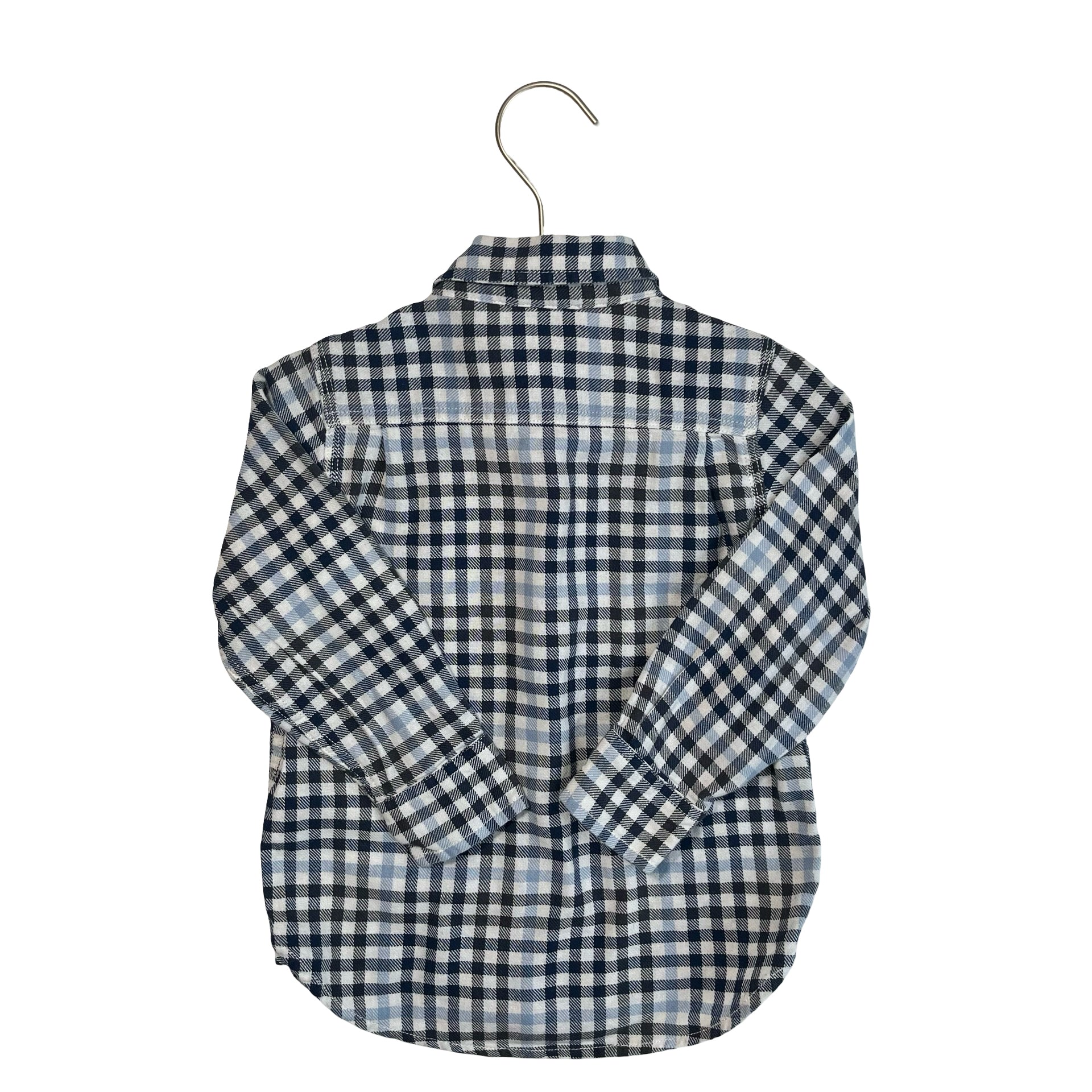 Baby Gap Ivory, Navy, Black, Blue Check Button Down - Size 3 - Bounce Mkt