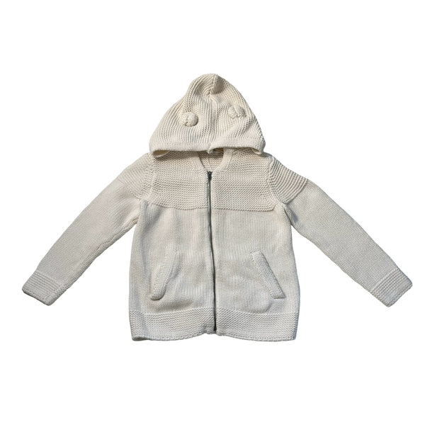 Baby Gap Ivory Zip Up Hooded Cardigan Sweater - Size 5 - Bounce Mkt