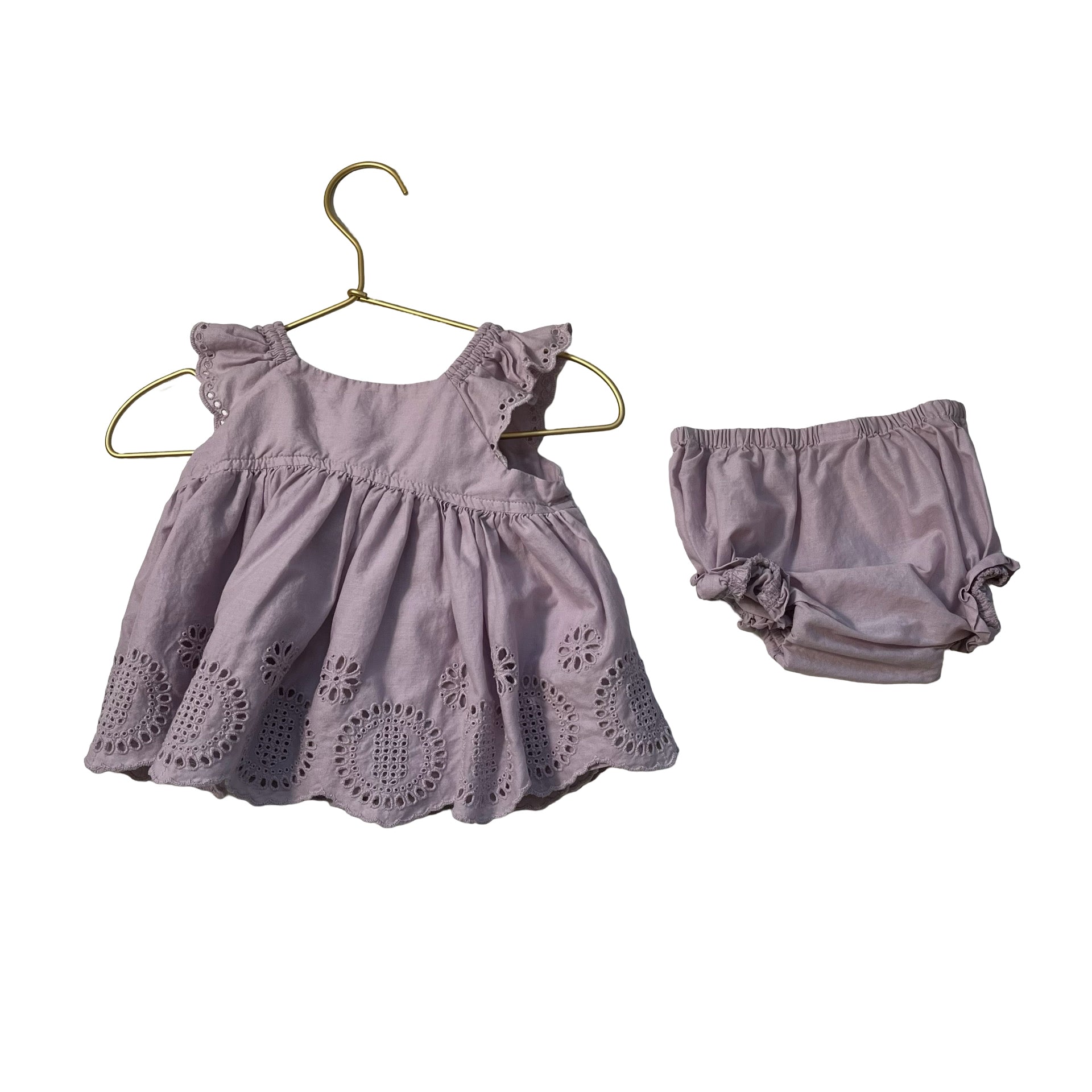 Baby Gap Lavender Eyelet Dress & Bloomers - Size 6 - 12 Mo - Bounce Mkt