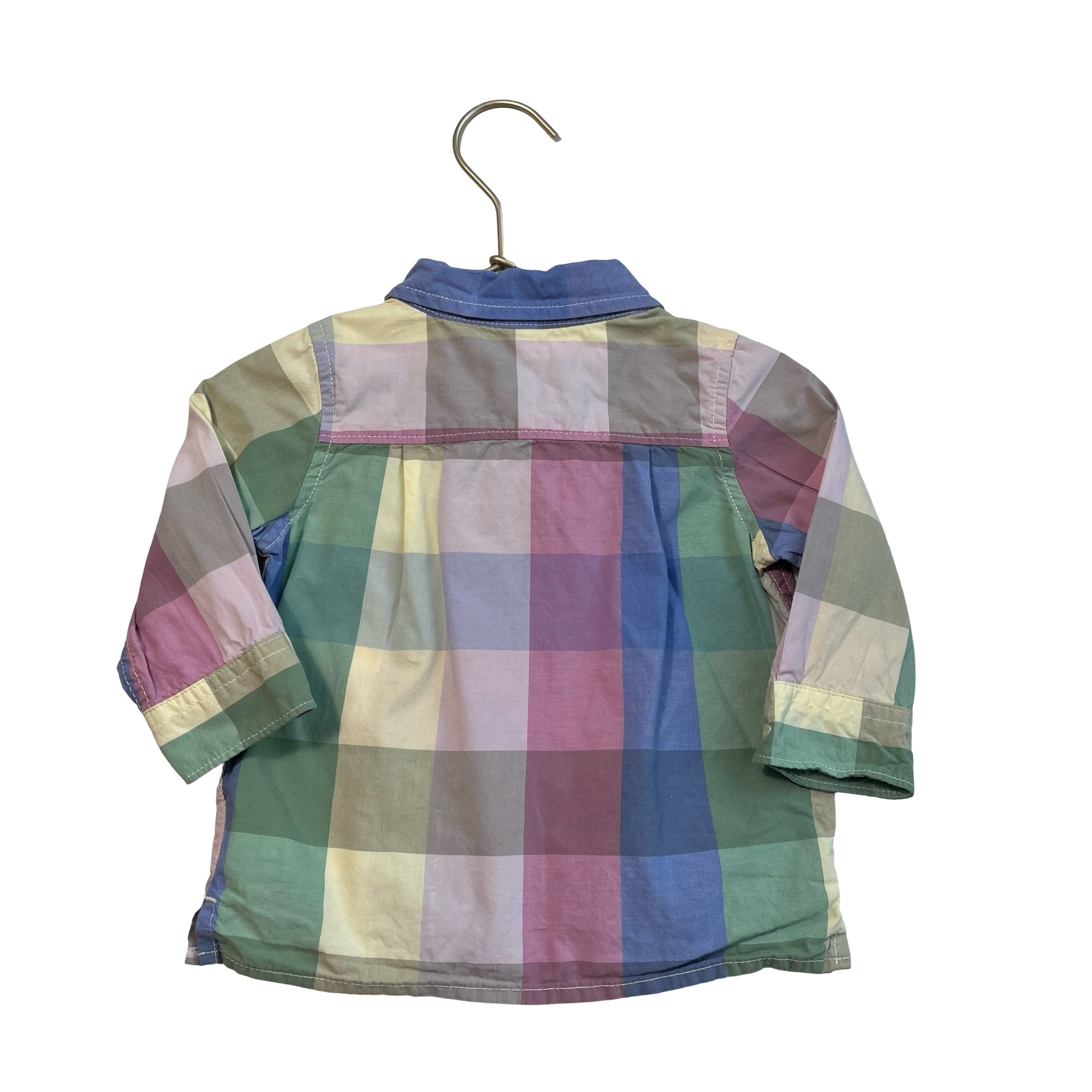 Baby Gap Multi - Color Pastel Check Button Down Shirt - Size 6 - 12 Months - Bounce Mkt