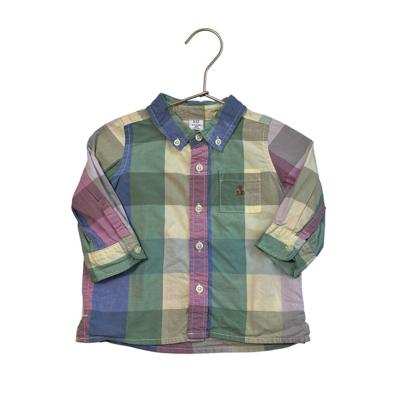 Baby Gap Multi - Color Pastel Check Button Down Shirt - Size 6 - 12 Months - Bounce Mkt