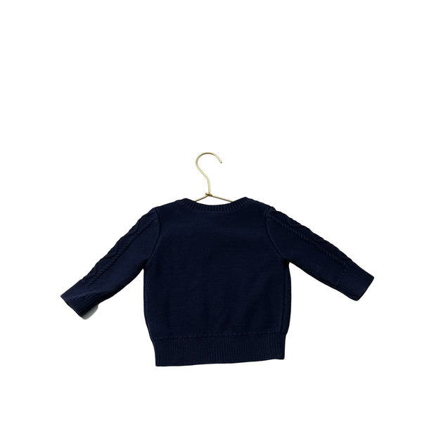 Baby Gap Navy Cable Crewneck Sweater - Size 6 - 12 Months - Bounce Mkt