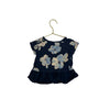 Baby Gap Navy Flower Print Peplum Hem Tee - Size 12 - 18 Mo - Bounce Mkt