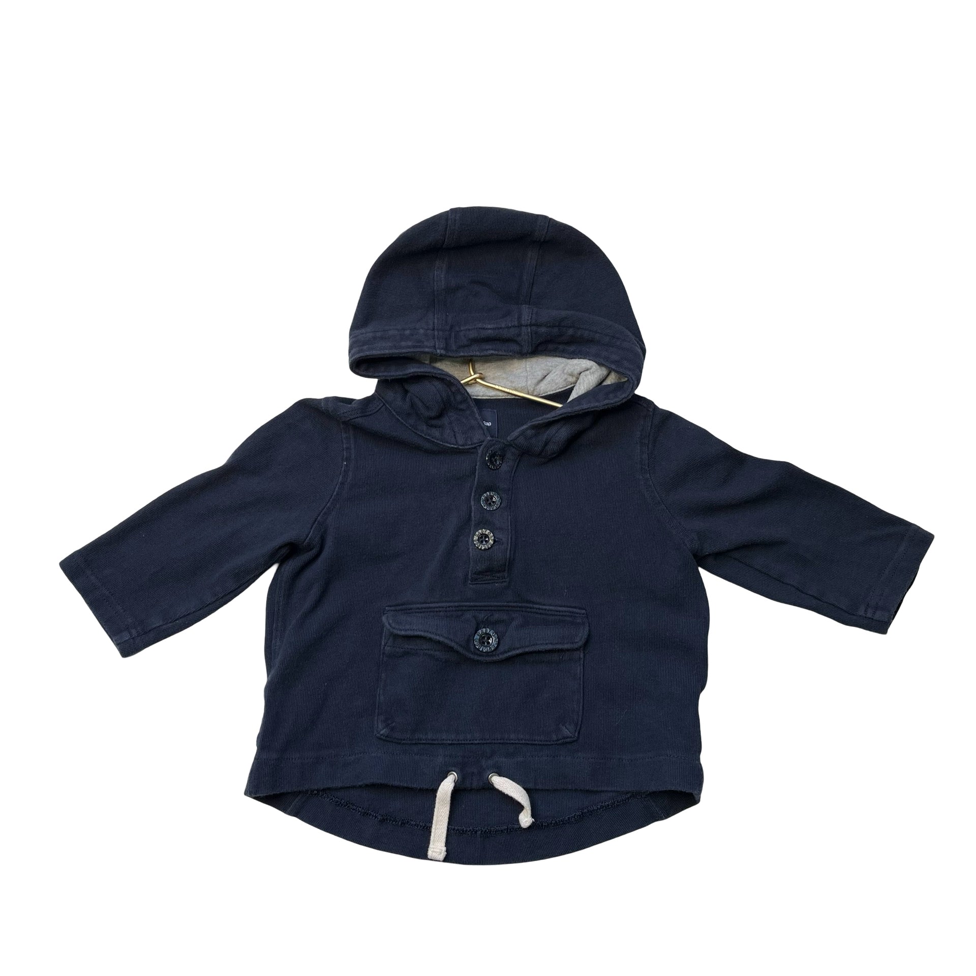 Baby Gap Navy Hooded Shirt - Size 6 - 12 Mo - Bounce Mkt