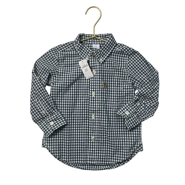 Baby Gap Navy & White Check Button Down with Tags - Size 2 - Bounce Mkt