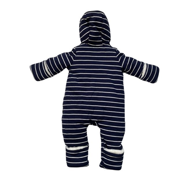 Baby Gap Navy & White Sherpa Lined Bunting - Size 0 - 3 Mo - Bounce Mkt