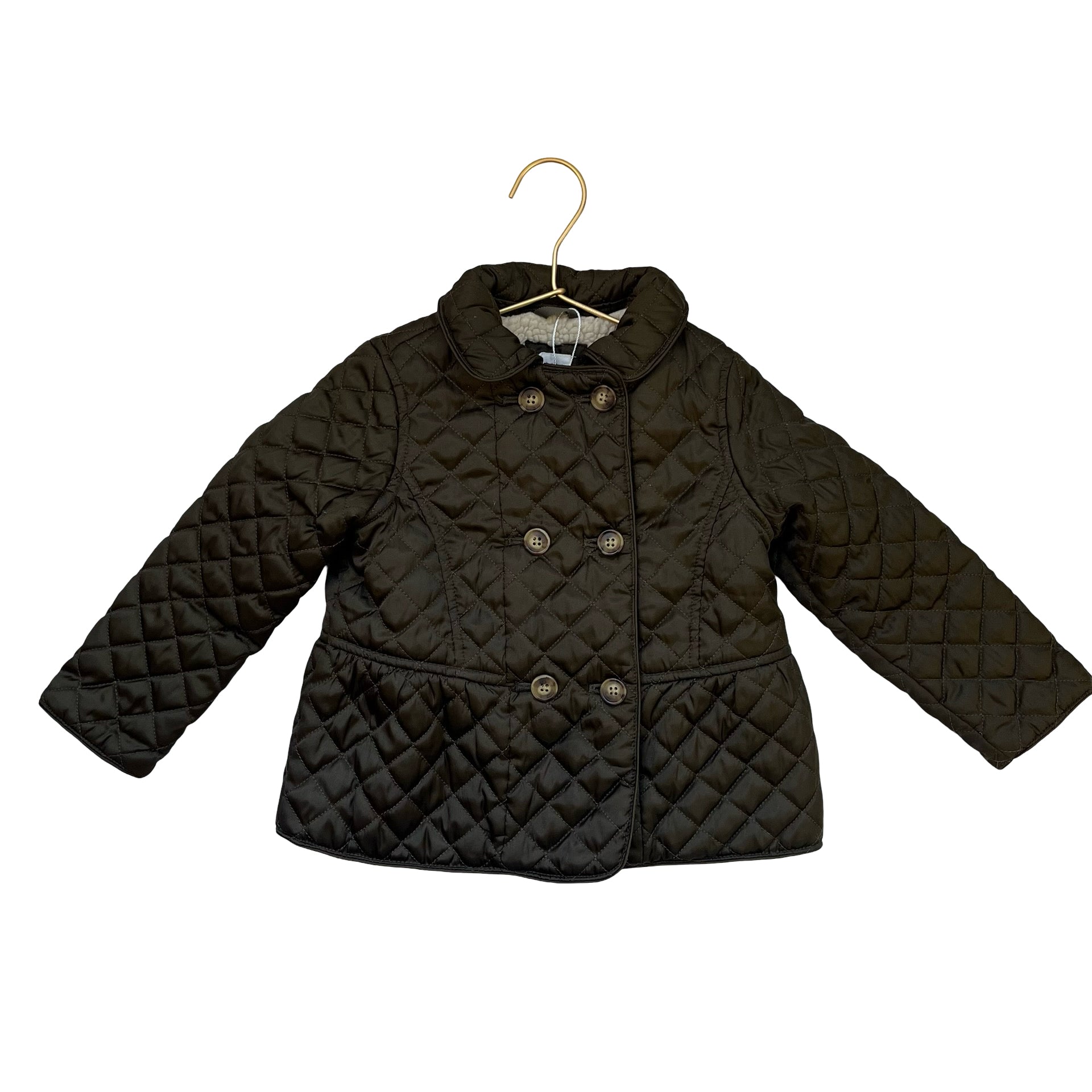 Baby Gap Olive Quilted Sherpa Lined Jacket - Size 4 - Bounce Mkt