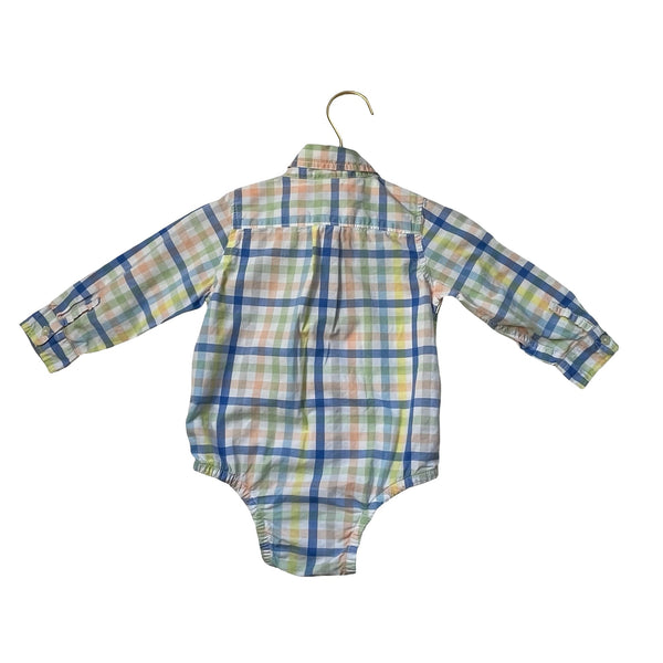 Baby Gap Pastel Check Button Down Bodysuit - Size 18 - 24 Mo - Bounce Mkt